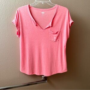 💥5/$15 FINAL PRICE DROP Old Navy Orange Sherbet Split Neck Rolled Sleeve Top